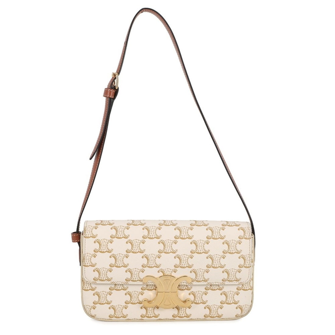 Celine Triomphe Shoulder Bag 194142CUZ CELINE Handbag White: --- Catalog ---Category: SizeWeight: 290g / 10.22oz.Size (HxWxD): 12cm x 20cm x 4cm / 4.72'' x 7.87'' x 1.57''Strap Length: 53.5cm - 62.5cm / 21.06'' - 24.6''Category: DesignType: Handbag, Shoulder