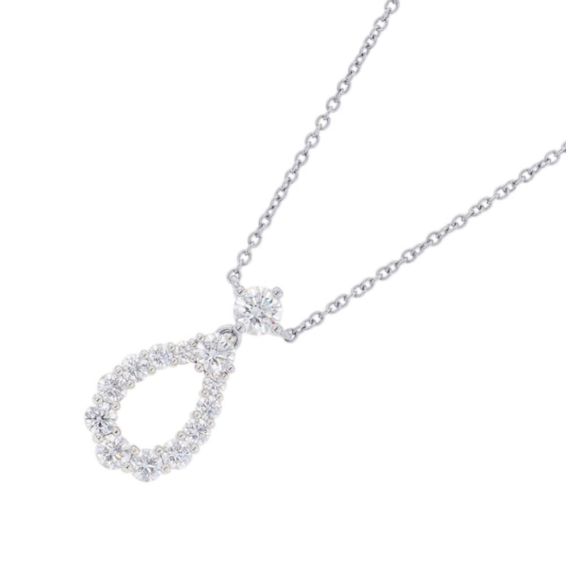 Harry Winston Loop Pendant Necklace with 13 Medium Diamonds, Approximately 0.78ct Total, Pt950: --- Catalog ---Category: SizeWeight: 4.2g / 0.14oz.Pendant Size: 19.3mm x 9.4mm / 0.75'' x 0.37''Neck Circumference: 42 cm / 16.53''Category: DesignStone: DiamondGender: WomenMaterial: Platinum