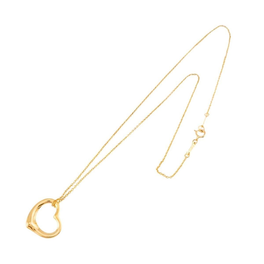 Tiffany & Co. Open Heart Necklace, 15.2mm Wide, 40.5cm, 18K Yellow Gold (750): --- Catalog ---Category: SizePendant Size: 13.1mm x 15.2mm / 0.51'' x 0.59''Neck Circumference: 40.5 cm / 15.94''Category: DesignGender: WomenMaterial: Yellow gold (18K)Necklace Type: NecklaceCategory