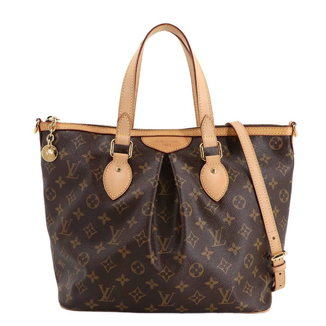 Louis Vuitton Monogram Palermo PM 2-way Tote/Shoulder/Handbag, Brown, M40145 (1 of 10)