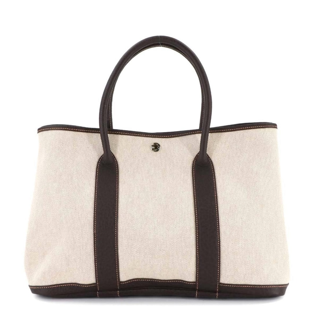Hermes Hermès Garden 36 PM Tote Handbag in Toile H Leather, Natural Maroon, Stamp, Beige, Brown (1 of 9)