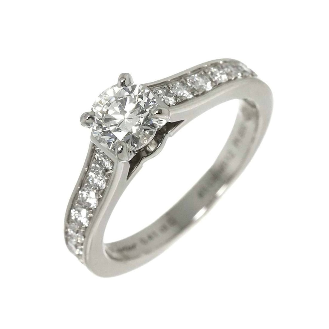 Cartier Solitaire Diamond Ring, 0.41ct, G VS1 3EX #45, Platinum: --- Catalog ---Category: SizeUS Size: 3.5Brand Size: 45Category: DesignType: Band ringGender: WomenMaterial: Platinum 950Category: GeneralBrand: Cartier--- Item List ---Section: ConditionRanking: Rank