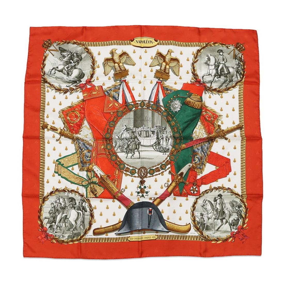 Hermes Carré 90 Napoleon NAPOLEON HERMES Silk Scarf Muffler (1 of 12)