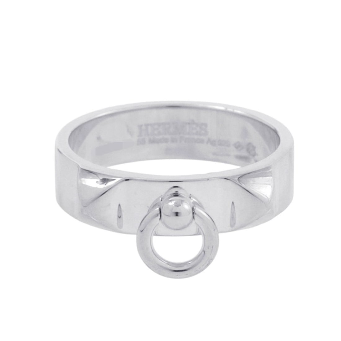 Hermes Collier de Chien PM Ring, SV925 Silver, H115607B, Ring Size 55,: --- Catalog ---Category: SizeWidth: 5mm / 0.2''Weight: 4.8g / 0.16oz.JP Size: 7.5US Size: 15Category: DesignType: Band ringColor: SilverGender: WomenMaterial: Silver 925Category: GeneralLine: Collier