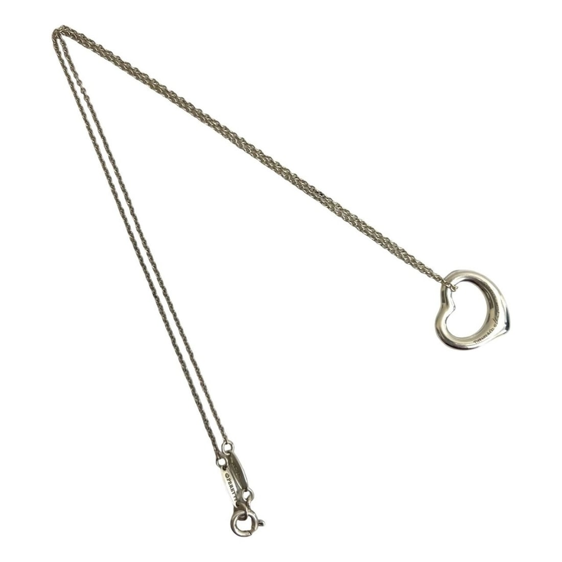 TIFFANY & Co. Tiffany Open Heart Necklace, 925 Sterling Silver, Pendant, Choker, 1220b: --- Catalog ---Category: SizePendant Size: 15mm x 15mm / 0.59'' x 0.59''Neck Circumference: 20 cm / 7.87''Category: DesignColor: SilverGender: WomenMaterial: Silver 925Pendant Type: PendantNecklace Ty