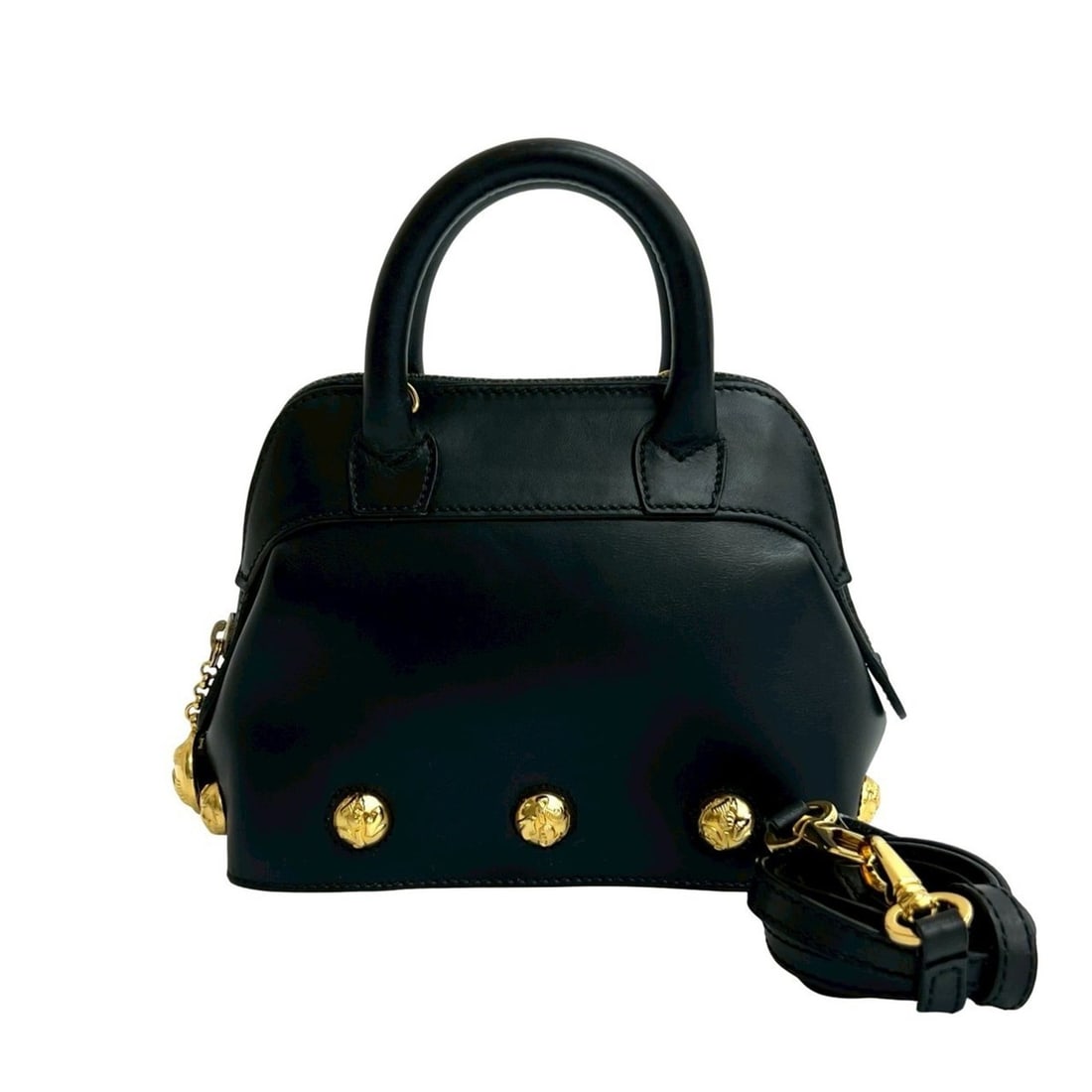 Salvatore Ferragamo High Heel Motif Leather 2-Way Mini Handbag/Shoulder Bag, Black, 00936: --- Catalog ---Category: SizeSize (HxWxD): 15cm x 18cm x 8.5cm / 5.9'' x 7.08'' x 3.34''Category: DesignType: Handbag, Shoulder bagColor: BlackGender: WomenMaterial: Leather Category: GeneralBrand: Sa