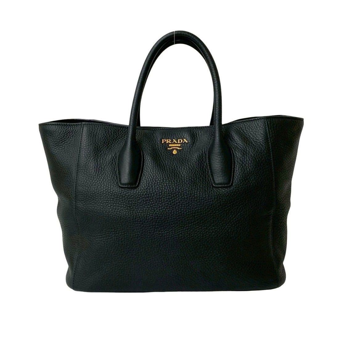 PRADA Vitello Dino Leather Tote Bag, Handbag, Business Black, 59382 (1 of 10)
