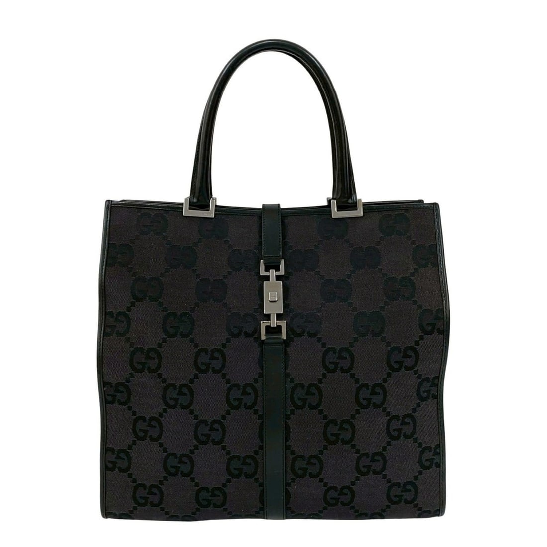 GUCCI Jumbo GG Jackie Canvas and Leather Tote Bag, Black, 14729 (1 of 10)