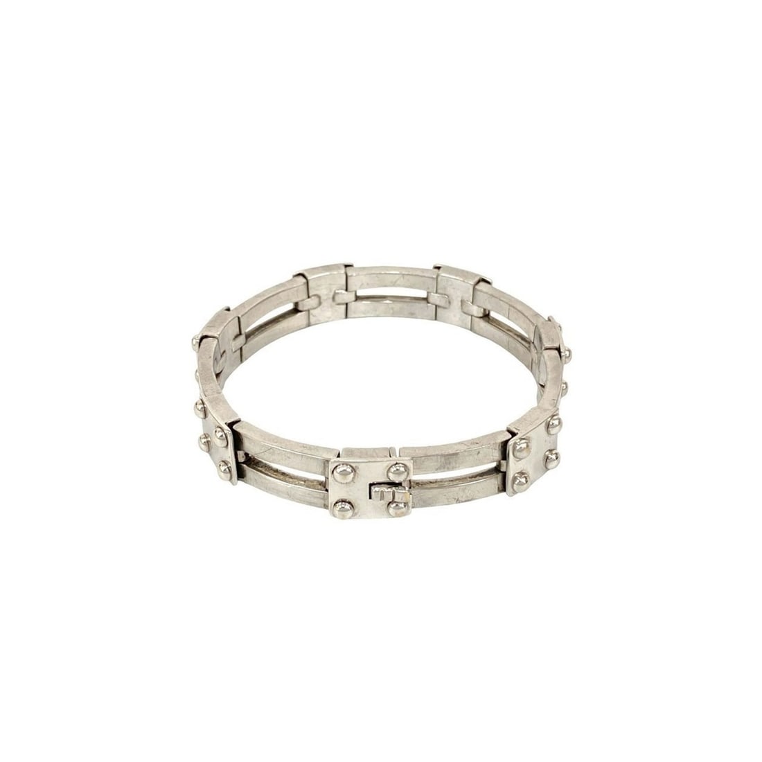 HERMES Gate Motif Bracelet in Silver 925, Bangle, 60822: --- Catalog ---Category: SizeLength: 18.5cm / 7.28''Category: DesignType: Charm braceletColor: SilverGender: WomenMaterial: Silver 925Category: GeneralBrand: Hermes--- Item List ---Section: ConditionR