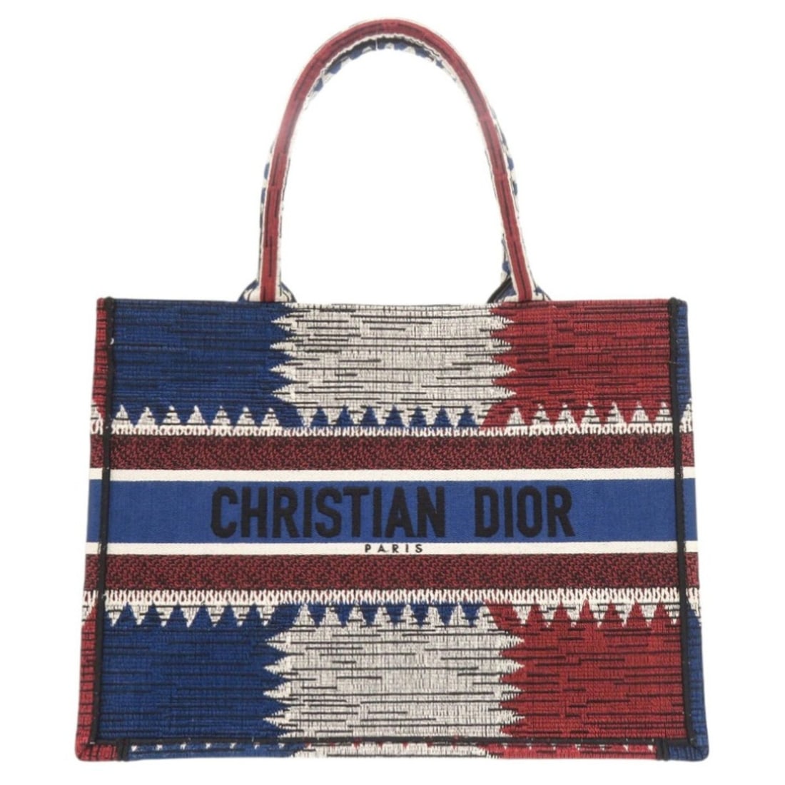 Christian Dior Book Tote Medium French Flag Canvas Blue and Red Bag 0943: --- Catalog ---Category: SizeSize (HxWxD): 27cm x 36cm x 17cm / 10.62'' x 14.17'' x 6.69''Category: DesignType: Handbag, Tote bagColor: Blue, Red colorGender: WomenMaterial: Canvas Category: GeneralBr