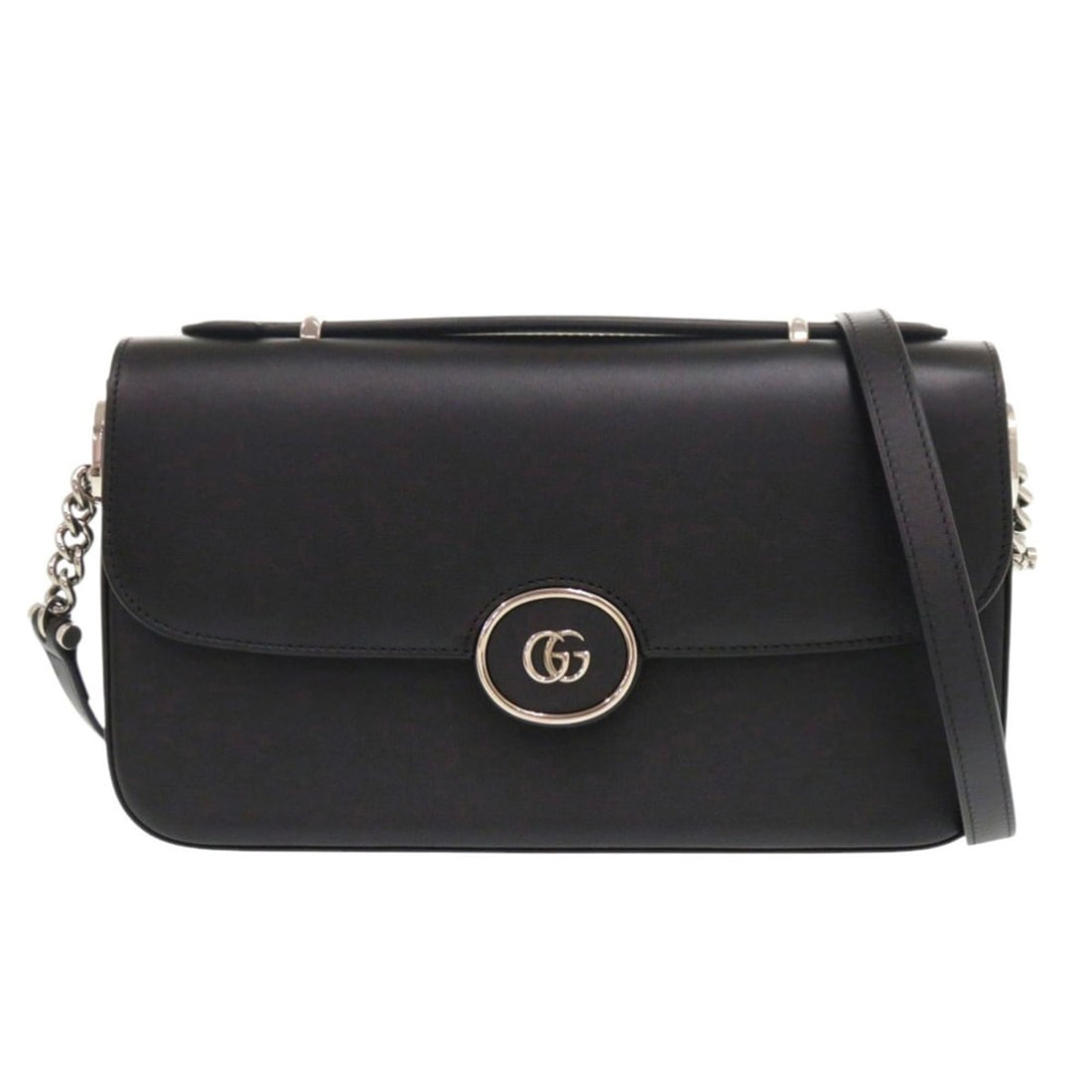 Like new Gucci Double G 739721 leather black shoulder bag (1170GUCCI) (1 of 18)