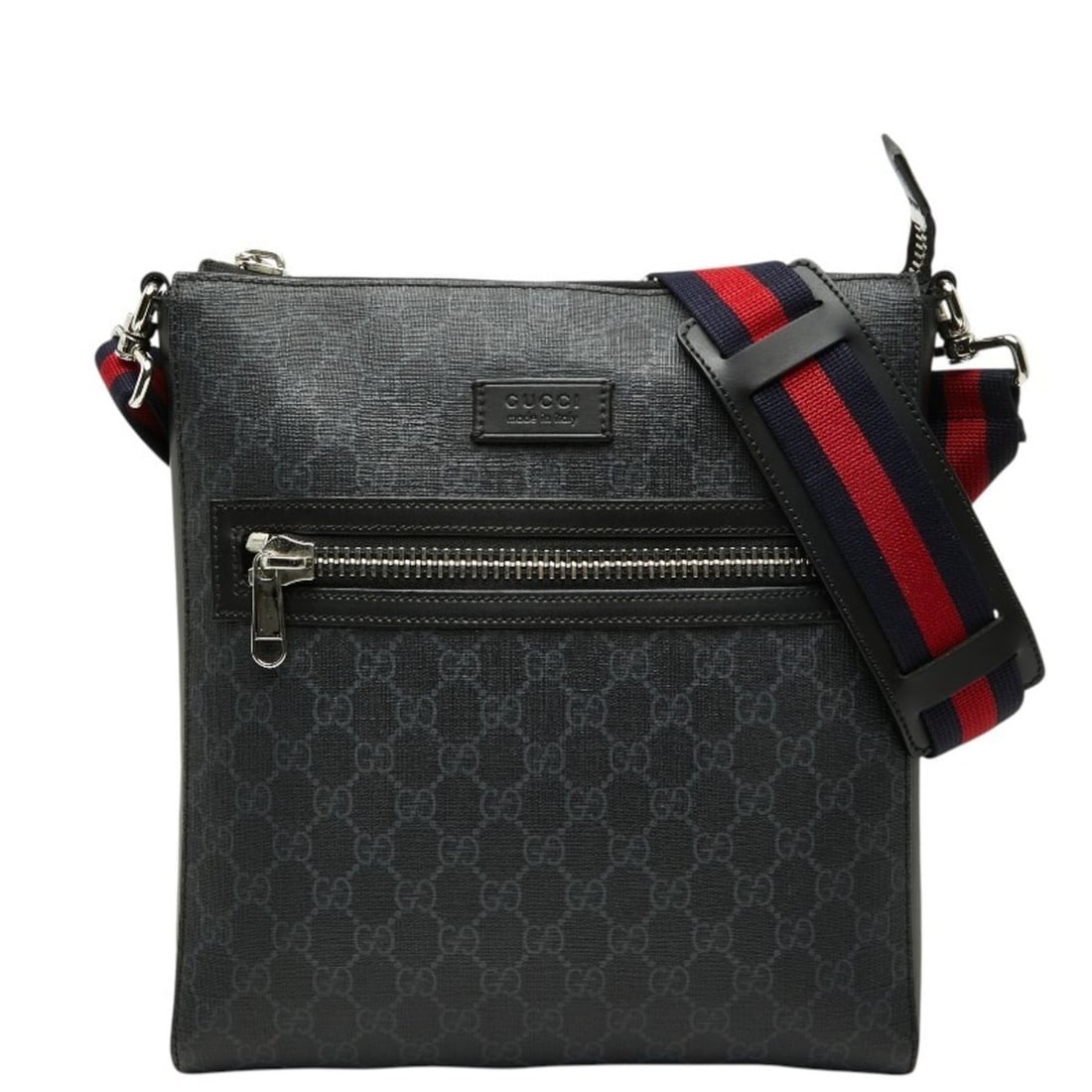 Gucci GG Supreme Crossbody Shoulder Bag 474137 Black Leather Men's GUCCI: --- Catalog ---Category: SizeStrap Drop: 56cm / 22.04''Size (HxWxD): 29cm x 26.5cm x 1.5cm / 11.41'' x 10.43'' x 0.59''Category: DesignType: Shoulder bagColor: BlackGender: MenClosure: ZipperMaterial: