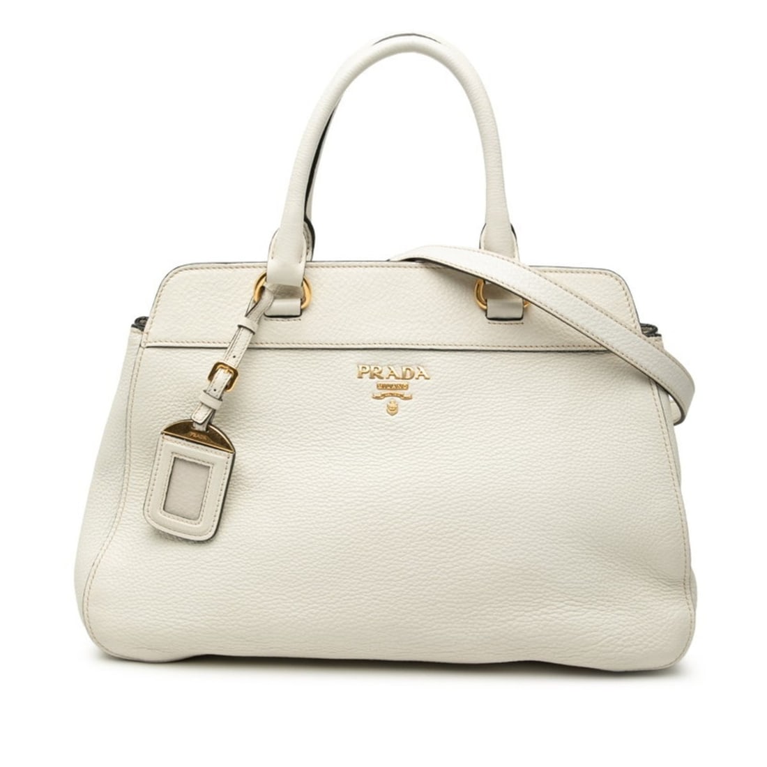 Prada handbag/shoulder bag, 2-way, white leather, women's, PRADA (1 of 9)