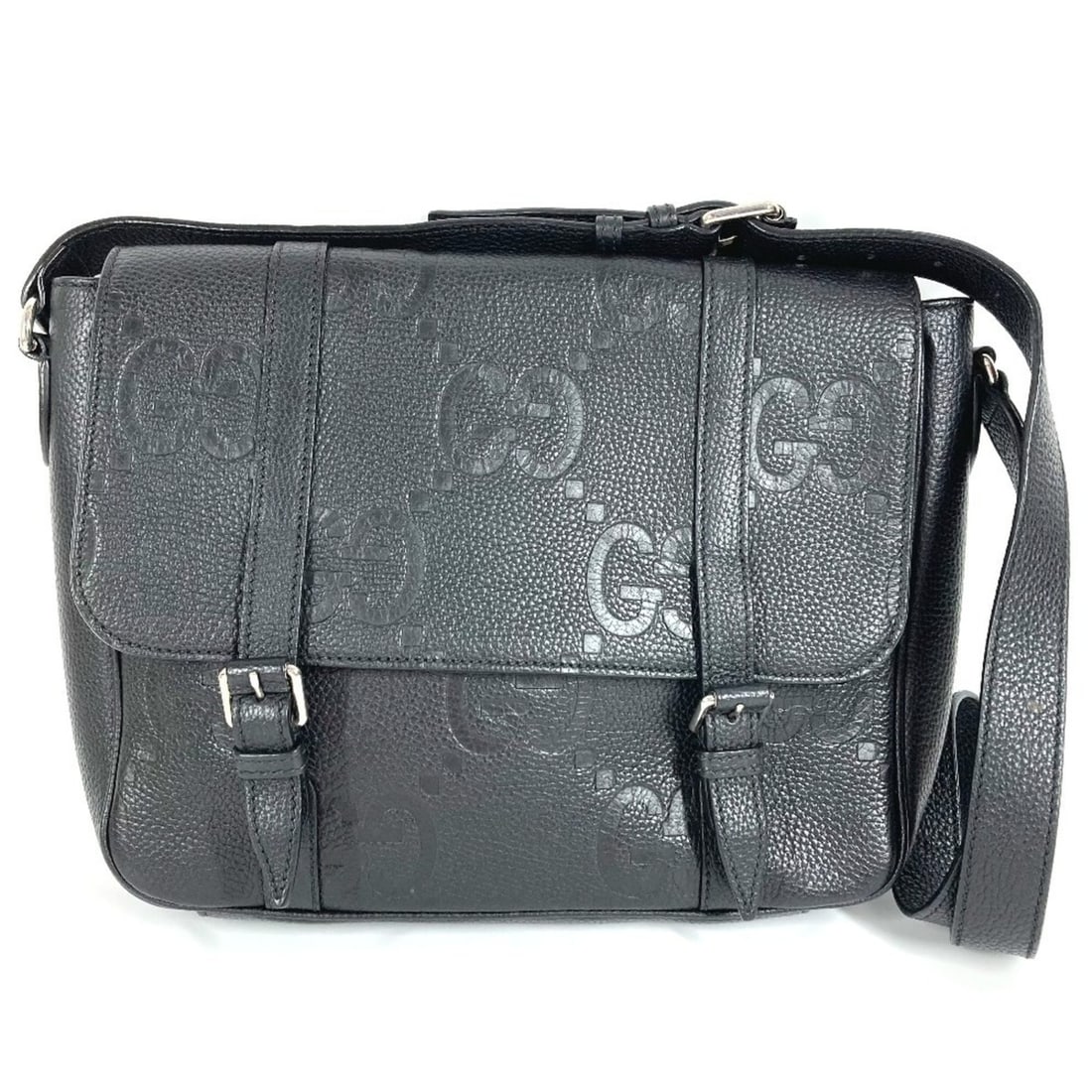 GUCCI 760234 GG JUMBO MD Jumbo Medium Messenger Bag, Crossbody Shoulder Leather, Black, for Men and: --- Catalog ---Category: SizeSize (HxWxD): 24cm x 30cm x 7cm / 9.44'' x 11.81'' x 2.75''Category: DesignType: Messenger bag, Shoulder bagColor: BlackGender: Men,WomenMaterial: Leather Category: Genera