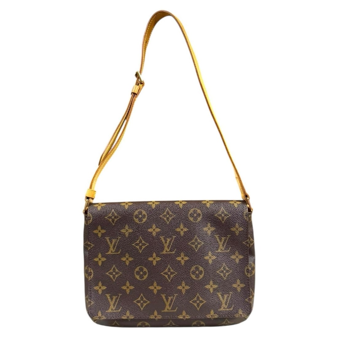 Pre-owned Louis Vuitton Musette Tango Short Monogram Shoulder Bag in Canvas (M51257) Brown. Women's. (1 of 12)