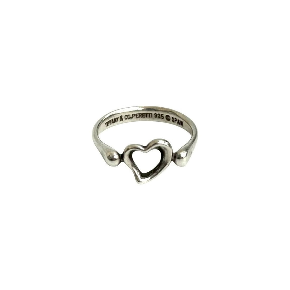 TIFFANY & Co. Tiffany Elsa Peretti Open Heart Ring, 925 Sterling Silver, Size 10, 2379b: --- Catalog ---Category: SizeJP Size: 10US Size: 5.5Category: DesignType: Band ringColor: SilverGender: WomenMaterial: Silver 925Category: GeneralBrand: Tiffany--- Item List ---Section: ConditionRanki