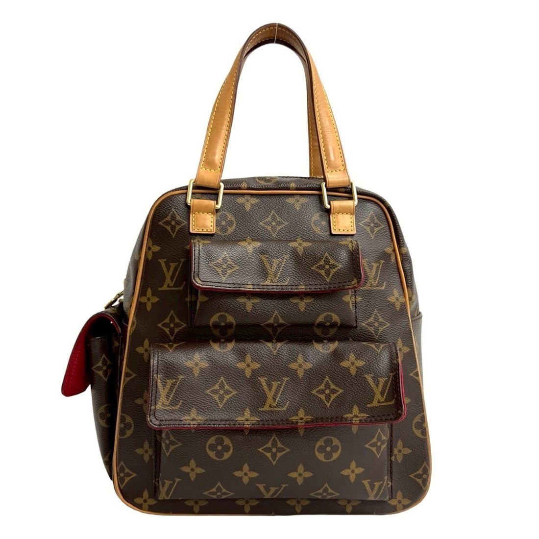 LOUIS VUITTON Excentric Cite Monogram Leather Handbag/Mini Boston Bag, Brown, 2313a: --- Catalog ---Category: SizeSize (HxWxD): 26cm x 24cm x 12cm / 10.23'' x 9.44'' x 4.72''Category: DesignType: Boston bag, HandbagColor: BrownGender: WomenMaterial: Leather , PVC Category: GeneralBran