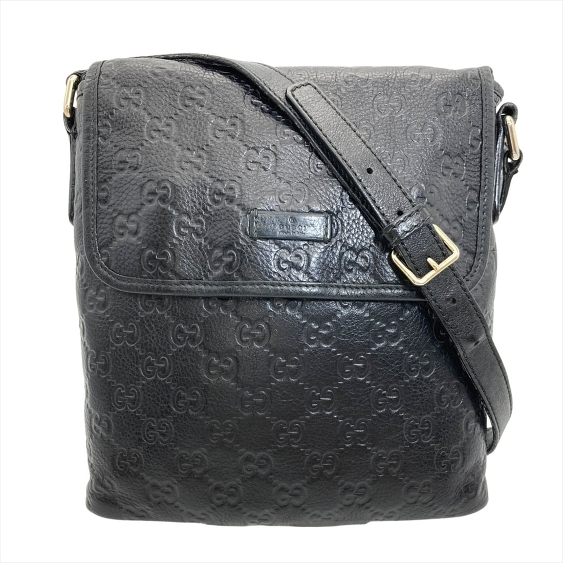 Gucci Guccissima Shoulder Bag, Shima Leather, 223666, Black with Silver Hardware (1 of 10)
