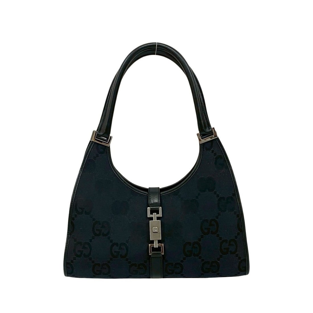 GUCCI Jackie GG Canvas and Leather Semi-Shoulder Bag, Handbag, Tote Black 81809 (1 of 11)