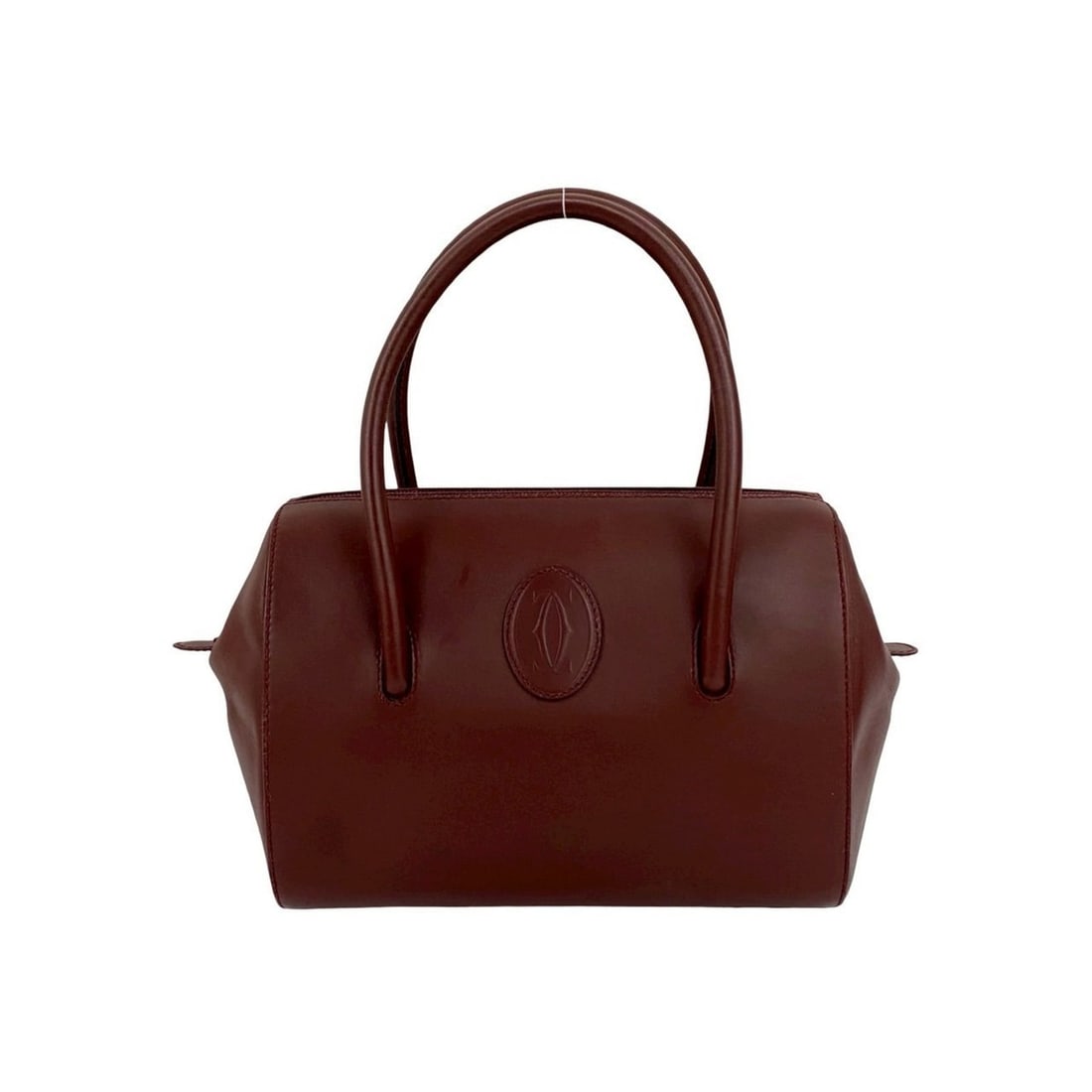 CARTIER Must Line Embossed Calf Leather Handbag/Mini Boston Bag Bordeaux 34217 (1 of 12)
