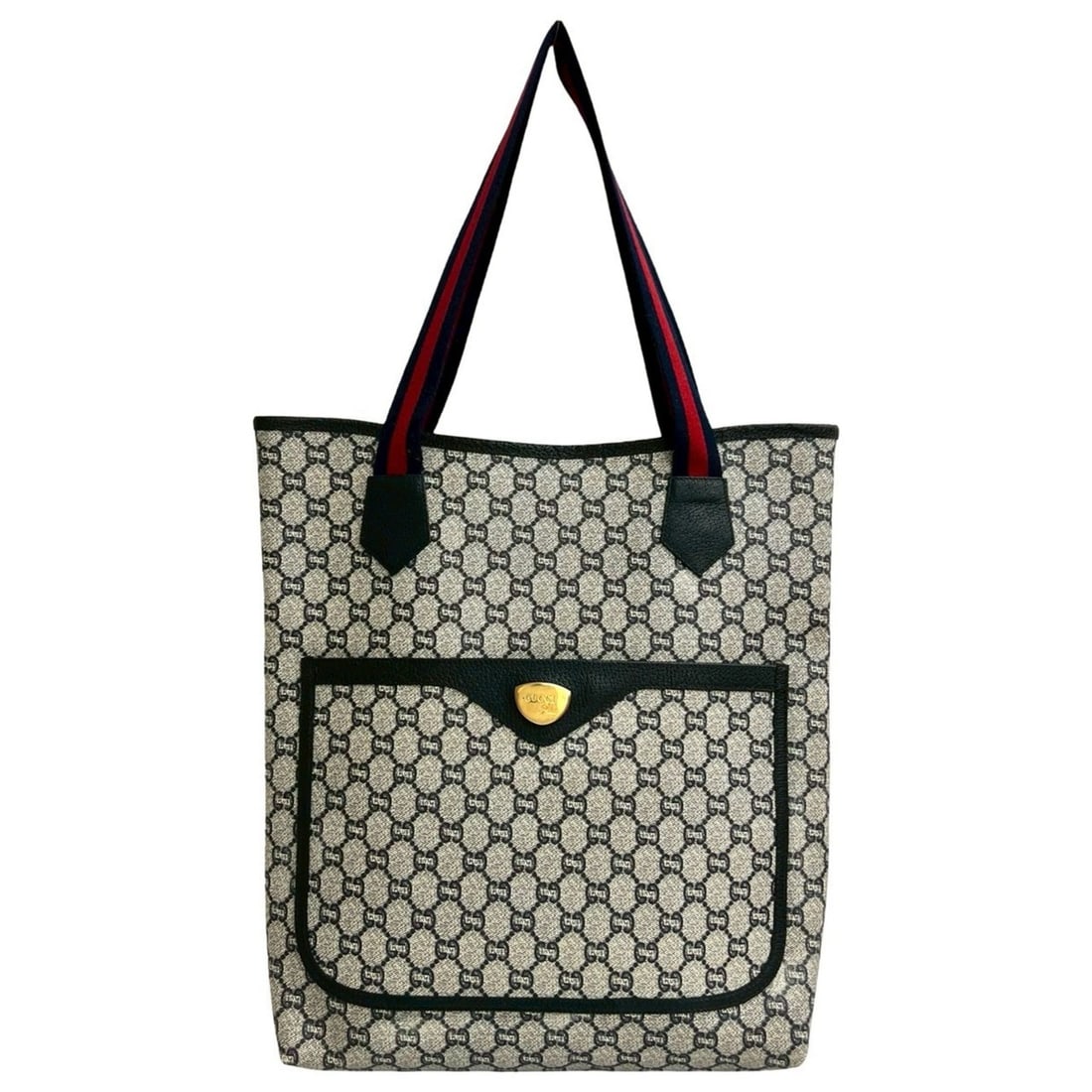 GUCCI Gucci Plus Leather Tote Bag, Handbag, Semi-Shoulder Navy Blue 58676: --- Catalog ---Category: SizeSize (HxWxD): 37cm x 30cm x 9cm / 14.56'' x 11.81'' x 3.54''Category: DesignType: Handbag, Shoulder bag, Tote bagColor: NavyGender: WomenMaterial: PVC , Leather Category: