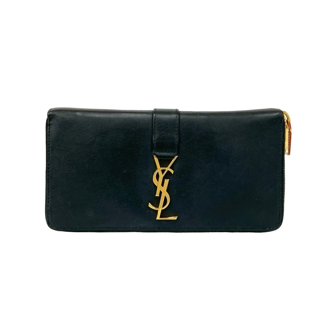 Yves Saint Laurent SAINT LAURENT PARIS YSL Cassandra logo leather long wallet, black, 21493: --- Catalog ---Category: SizeSize (HxWxD): 9.5cm x 19cm / 3.74'' x 7.48''Category: DesignType: Long wallet (bi-fold)Color: BlackGender: WomenMaterial: Leather Category: GeneralBrand: Saint Laurent---