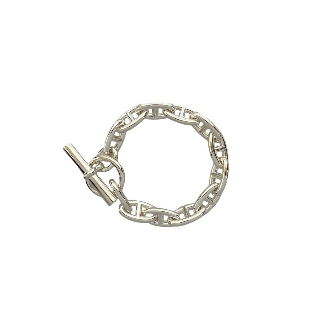 HERMES Chaine d'Ancre GM 12-link Sterling Silver Chain Bracelet 47327: --- Catalog ---Category: SizeLength: 21cm / 8.26''Category: DesignType: Charm braceletColor: SilverGender: WomenMaterial: Silver 925Category: GeneralBrand: Hermes--- Item List ---Section: ConditionRan
