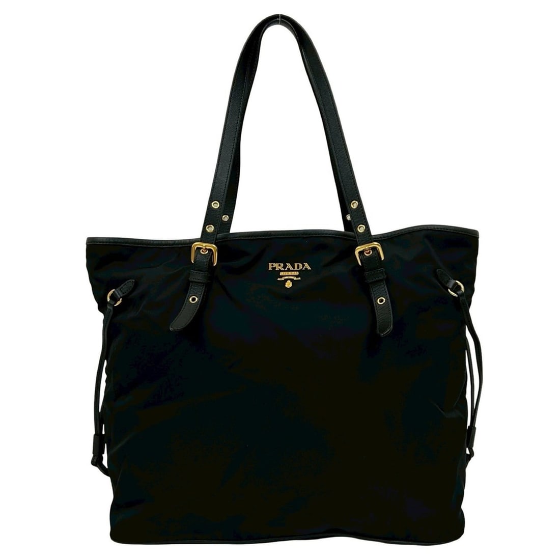 PRADA Prada Nylon and Saffiano Leather Tote Bag, Semi-Shoulder Business Black 5255a: --- Catalog ---Category: SizeSize (HxWxD): 31cm x 36cm x 14cm / 12.2'' x 14.17'' x 5.51''Category: DesignType: Shoulder bag, Tote bagColor: BlackGender: WomenMaterial: Nylon , Leather Category: Genera