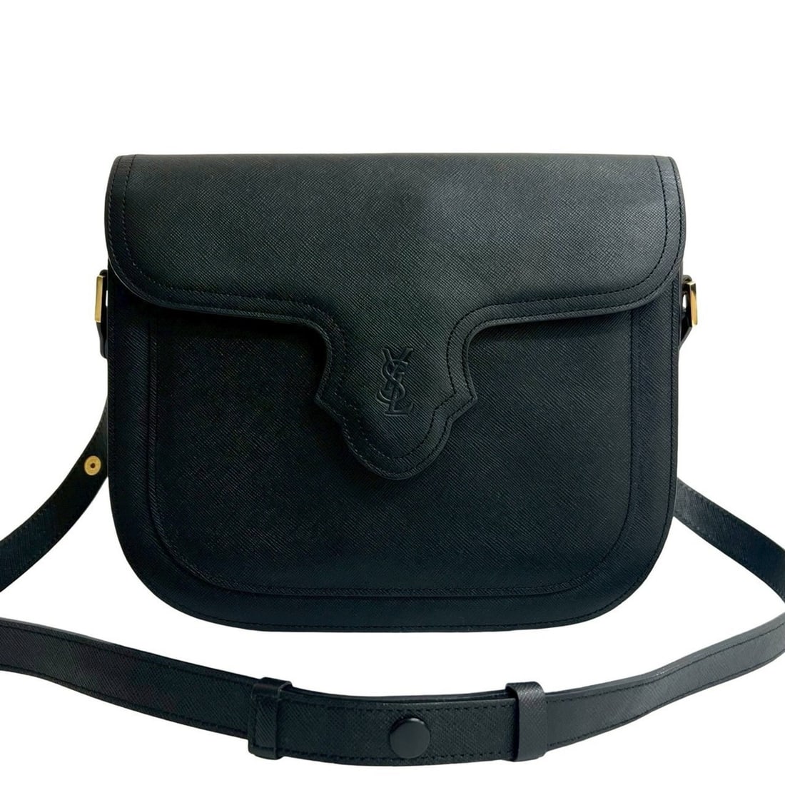 Yves Saint Laurent YSL Leather Shoulder Bag/Semi-Shoulder Bag, Black, 83685 (1 of 10)