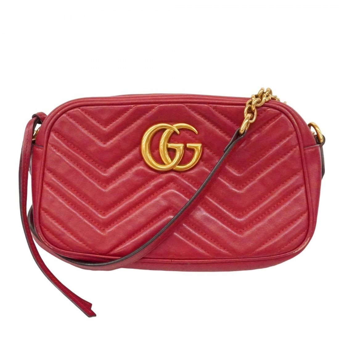 Gucci GG Marmont Shoulder Bag 447632 Leather Red Women's: --- Catalog ---Category: SizeSize (HxWxD): 14cm x 24cm x 7cm / 5.51'' x 9.44'' x 2.75''Category: DesignType: Shoulder bagColor: Red colorGender: WomenMaterial: Leather Hardware Color: GoldCategory: Ge