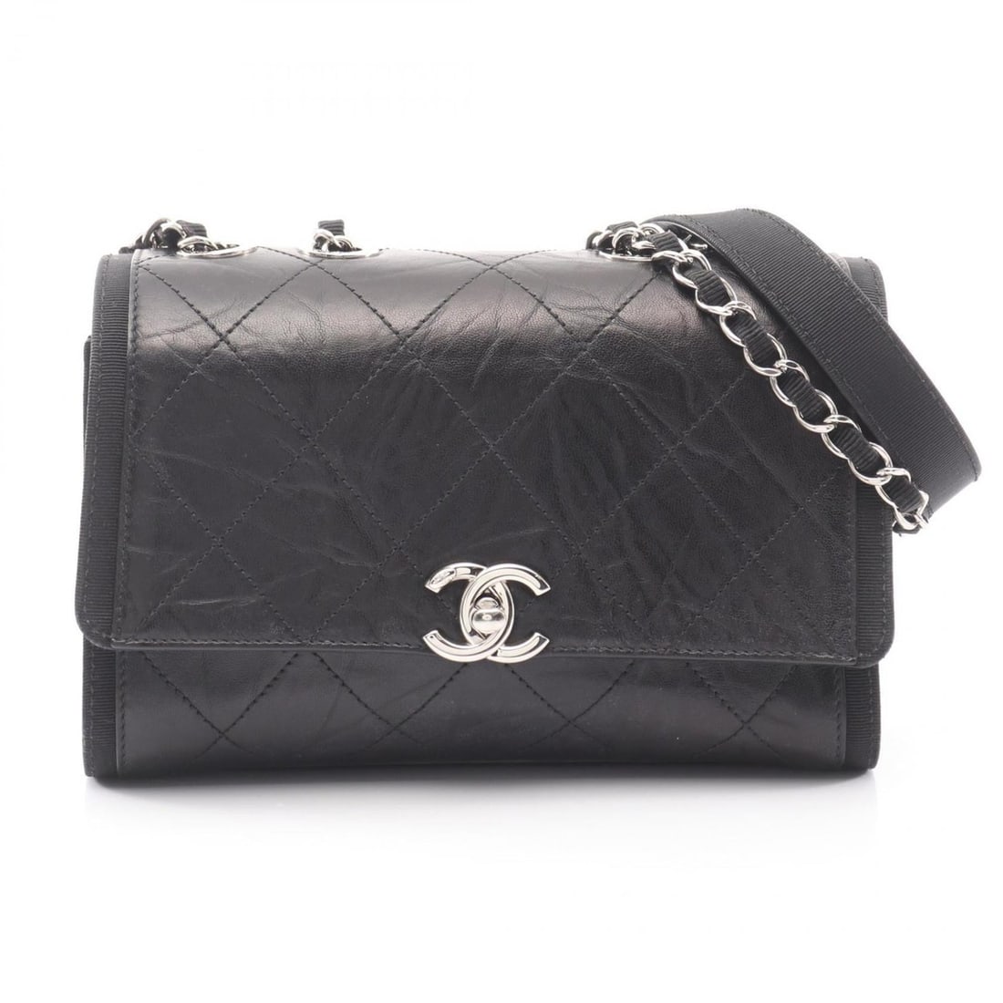 CHANEL Matelasse Shoulder Bag, Handbag, Leather, Women's, Black: --- Catalog ---Category: SizeSize (HxWxD): 14cm x 22cm x 7cm / 5.51'' x 8.66'' x 2.75''Category: DesignType: Handbag, Shoulder bagColor: BlackGender: WomenMaterial: Leather Category: GeneralBrand: Cha
