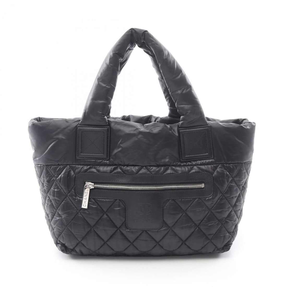 CHANEL Coco Cocoon Small Tote Bag, Nylon, Women's, Black and Bordeaux (1 of 16)