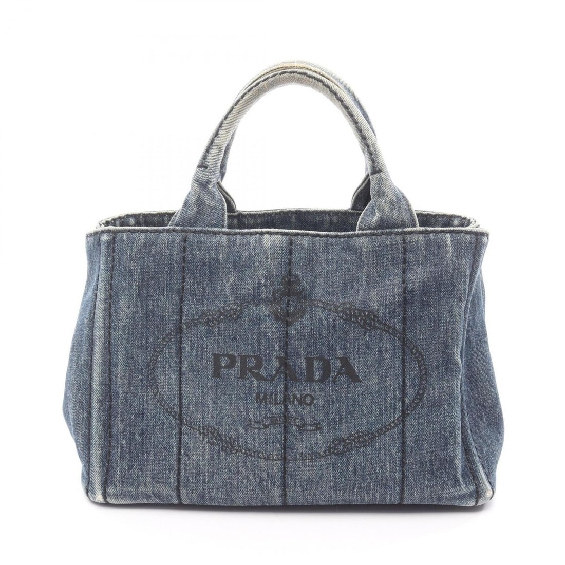 Prada Canapa Mini Tote Bag, Women's, Navy Blue, Denim, BN2439 (1 of 19)