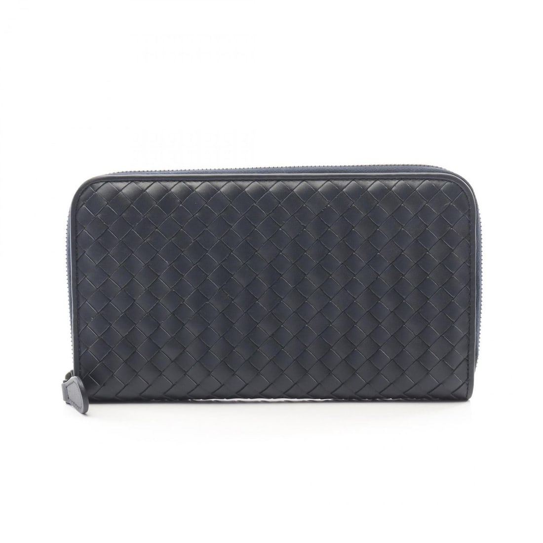 Bottega Veneta Intrecciato Leather Round Long Wallet for Men, Navy (1 of 20)