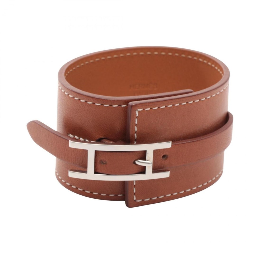 Hermes Hermès Fleuron Bangle Accessory, Leather, Women's, Brown (1 of 18)