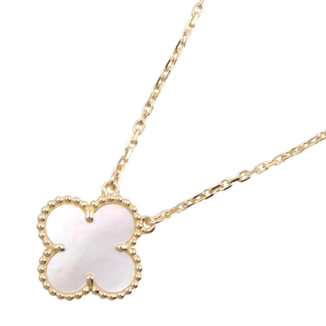 Van Cleef & Arpels Vintage Alhambra Necklace, Mother-of-Pearl 18K Yellow Gold, Mother-of-Pearl,: --- Catalog ---Category: SizePendant Size: 15mm x 15mm / 0.59'' x 0.59''Neck Circumference: 37.5 cm - 42 cm / 14.76'' - 16.53''Category: DesignColor: White, Yellow goldGender: WomenMaterial: Yellow go