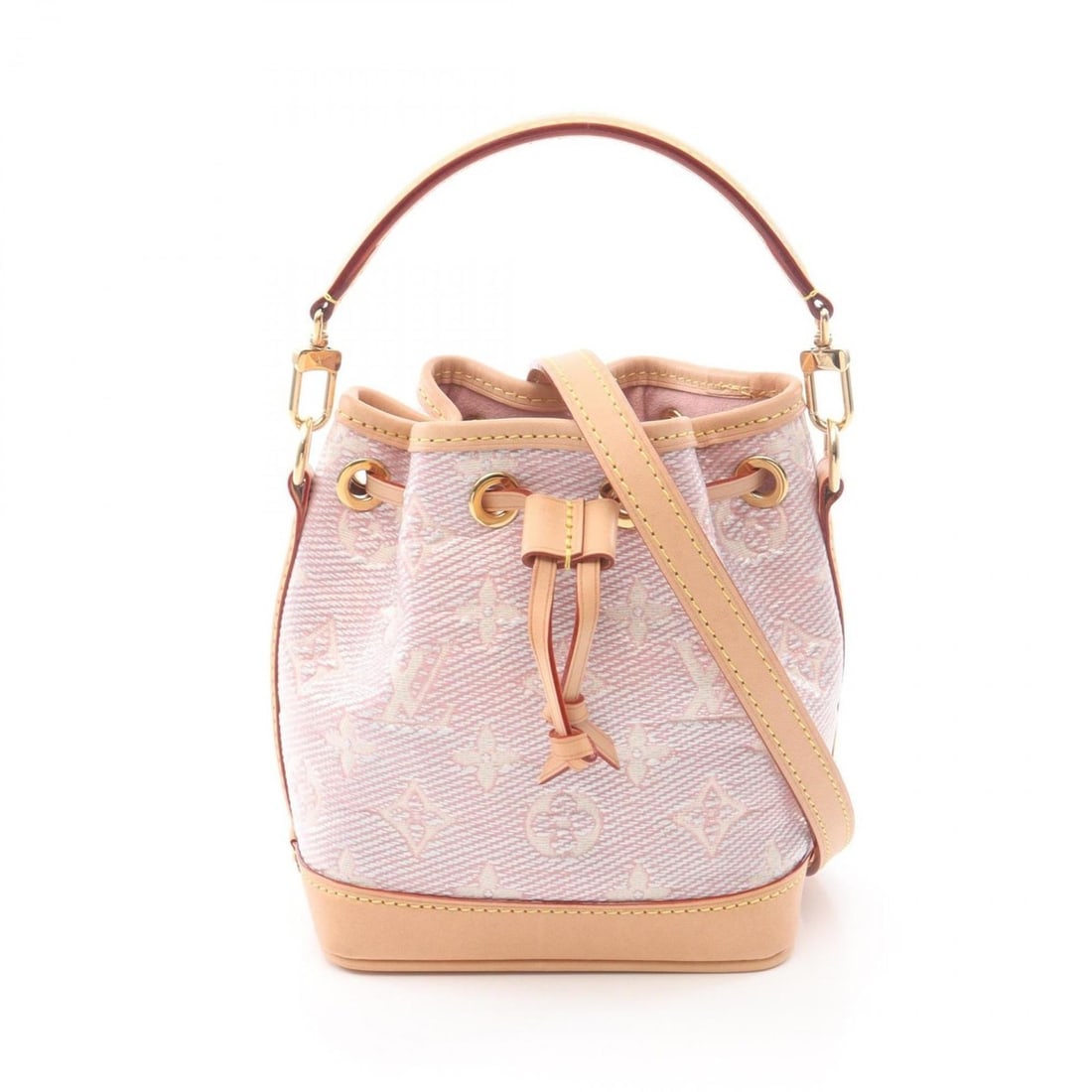 Louis Vuitton Nano Noe Monogram Laminated Handbag, Leather and Jacquard, Women's, Pink Brown, M82427 (1 of 14)