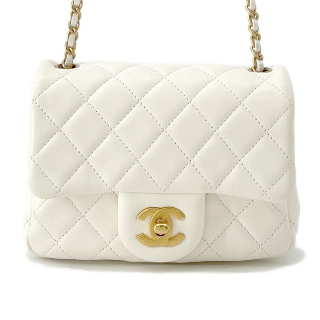Chanel Mini Matelasse Chain Shoulder Bag with Coco Mark and Lambskin Leather (AS1786) - White. Also (1 of 18)