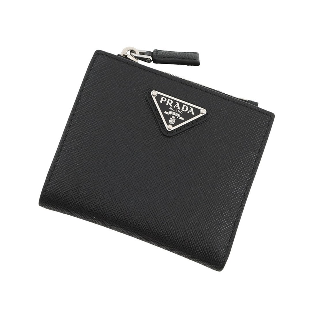 Prada Saffiano Triangle Bifold Wallet 2ML049 PRADA Black WALLET (1 of 13)