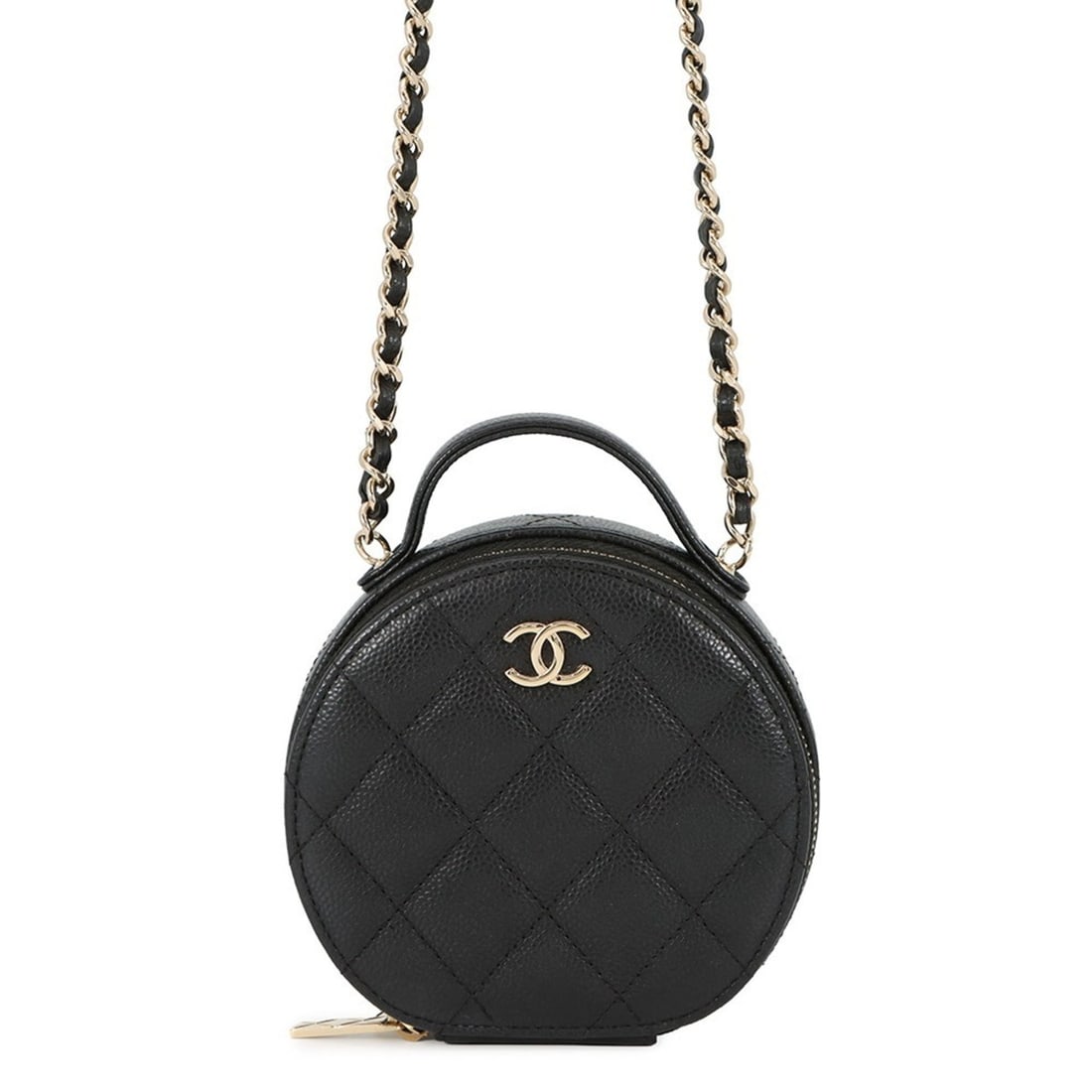 Chanel Chain Shoulder Bag, Matelasse Small Vanity Caviar Skin, AP2502, CHANEL, Black, Handbag, (1 of 17)