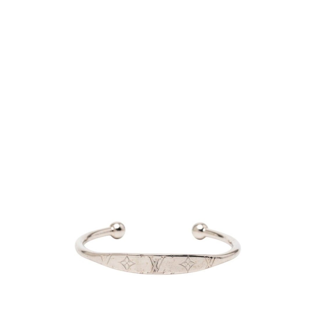 Louis Vuitton Jonk Monogram Bangle Bracelet M64840 Silver Metal Women's LOUIS VUITTON (1 of 18)