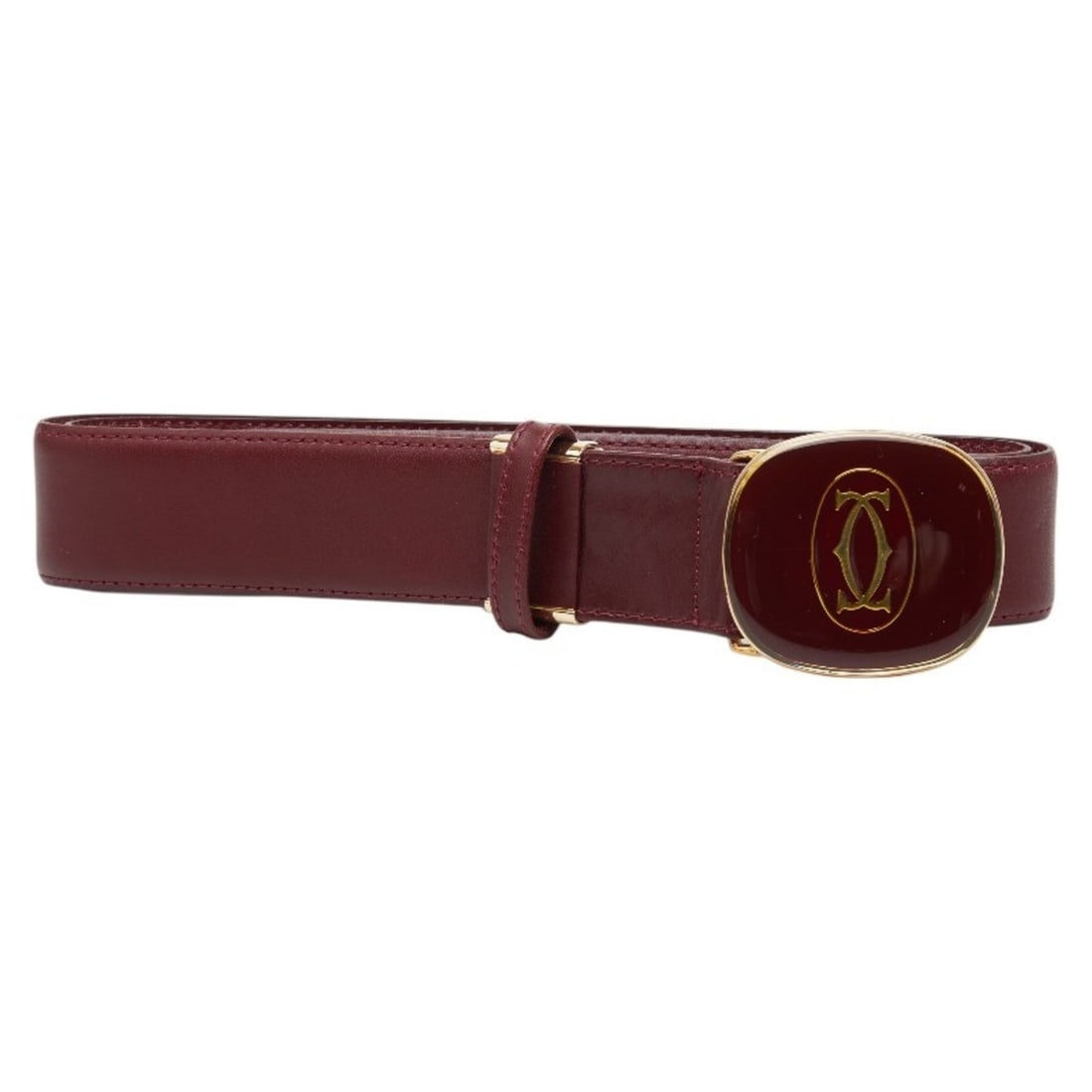 Cartier Must de Belt, Wine Red/Bordeaux Leather, Women's: --- Catalog ---Category: SizeLength: 90.5cm - 96.5cm / 35.62'' - 37.99''Category: DesignType: Standard beltColor: Bordeaux, Red colorGender: WomenMaterial (Strap): Leather Category: GeneralBrand: Cart
