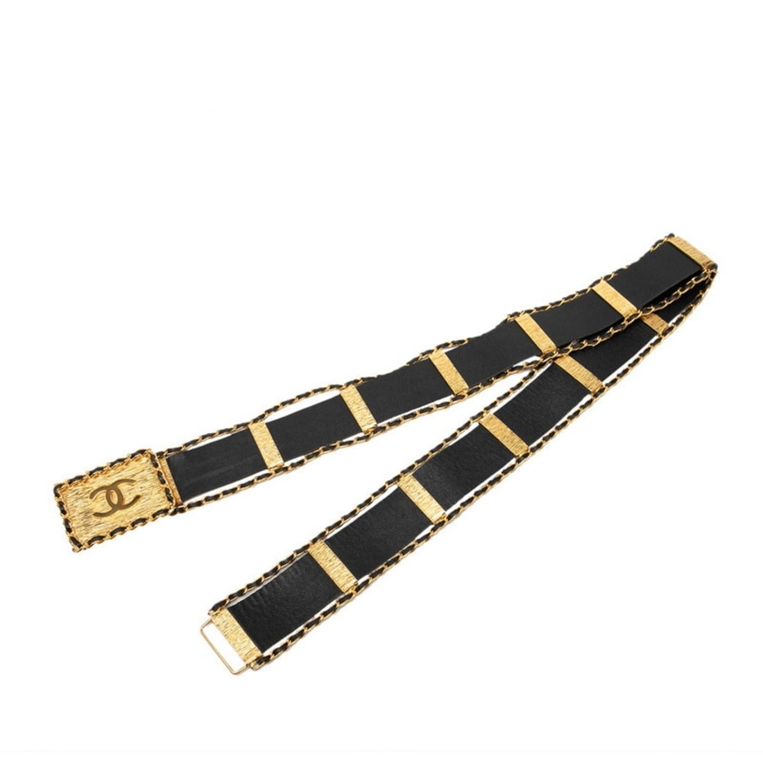 Chanel Coco Mark Chain Belt, Sizes: 85-34, Gold and Black Plated Leather, Women's, CHANEL: --- Catalog ---Category: SizeLength: 81cm / 31.88''Category: DesignType: Chain beltColor: Black, GoldGender: WomenMaterial (Strap): Leather Category: GeneralBrand: Chanel--- Item List ---Section: Cond
