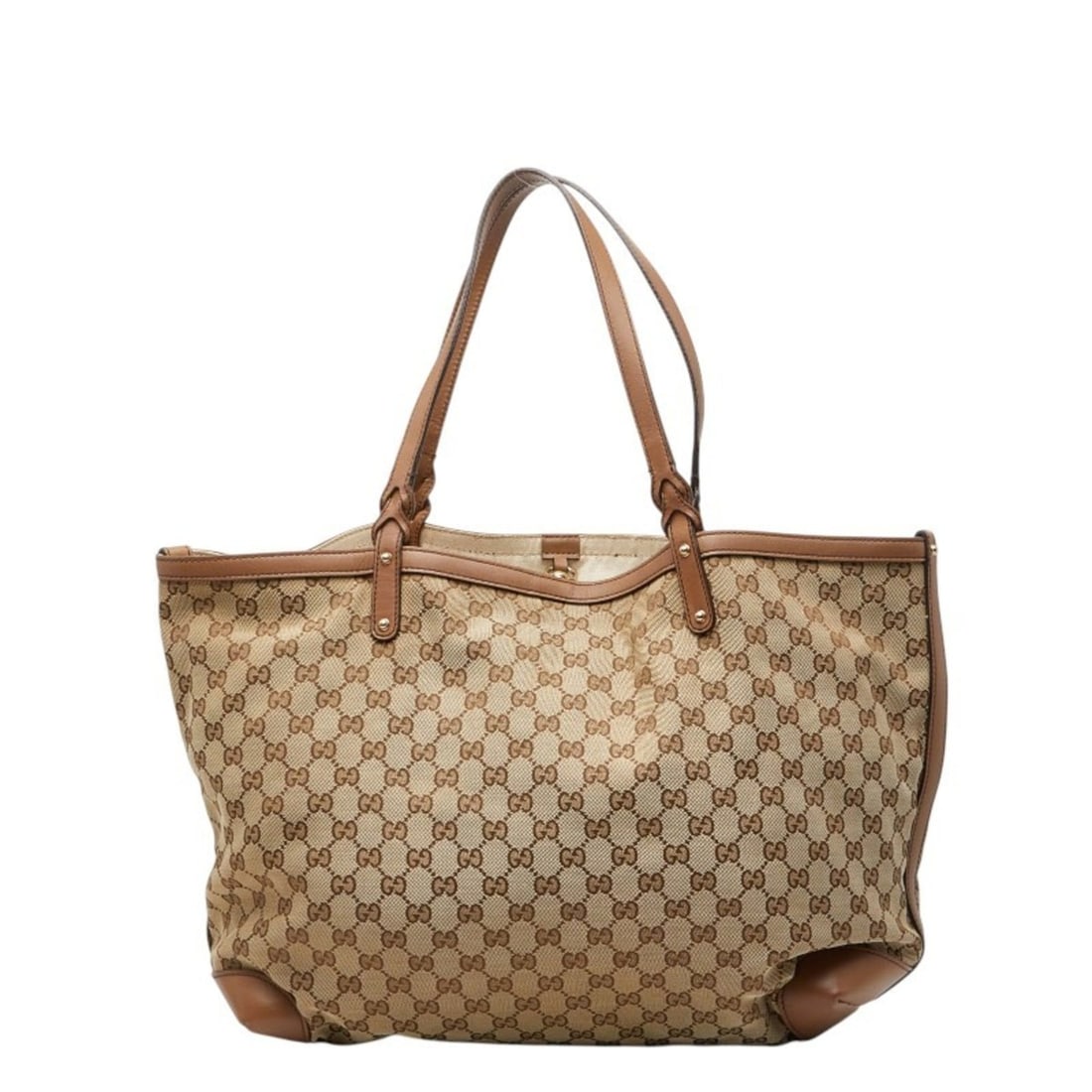Gucci GG Canvas Tote Bag Shoulder 247207 Beige Leather Women's GUCCI (1 of 17)