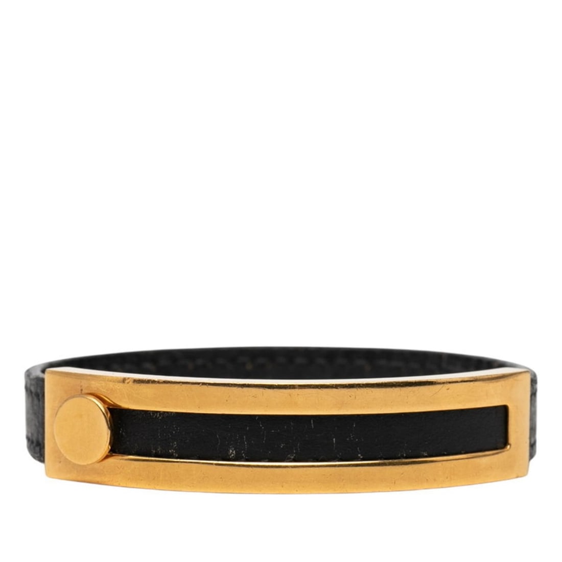 Hermes Puspus Bracelet in Black Gold Plated Leather for Women (1 of 16)