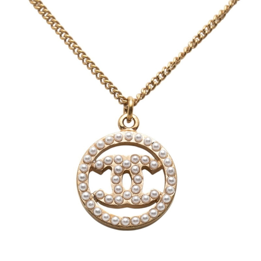 Chanel Coco Mark Pearl Necklace, Gold Plated, Women's, CHANEL (1 of 17)