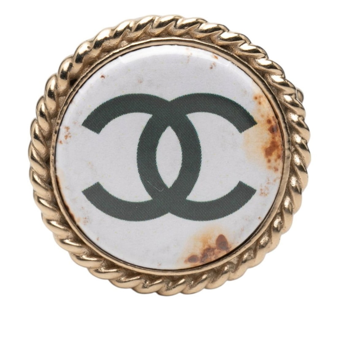 Chanel Coco Mark Brooch, Gold and White Plated, Women's, CHANEL: --- Catalog ---Category: SizeSize (HxWxD): 2.92cm x 2.95cm / 1.14'' x 1.16''Category: DesignType: BroochColor: Gold, WhiteGender: WomenCategory: GeneralBrand: Chanel--- Item List ---Section: Condition