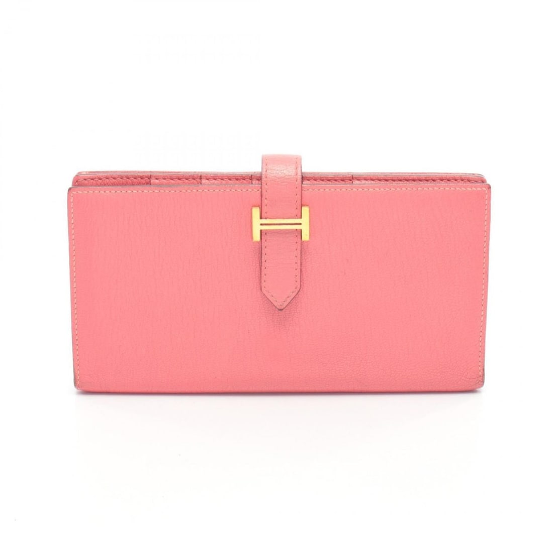Hermes Hermès Bearn Soufflet Bi-fold Long Wallet, Leather, Chevre, Women's, Pink (1 of 14)
