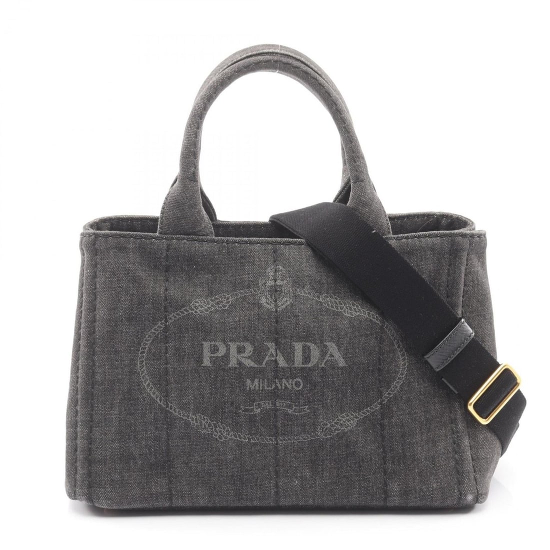 Prada Canapa Tote Bag, Canvas Handbag, Women's, Gray (1 of 10)