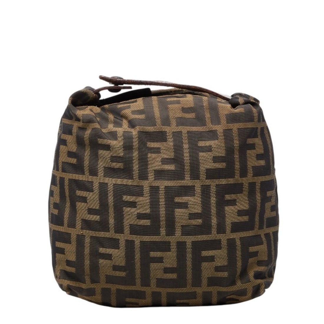 Fendi Zucca Bag Pouch Mini Vanity 265400 Beige Brown Nylon Leather Women's FENDI (1 of 18)